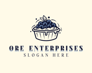 Blueberry Pie Dessert logo design