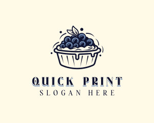 Blueberry Pie Dessert logo design