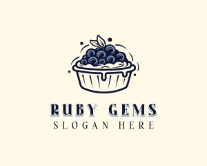 Blueberry Pie Dessert logo design