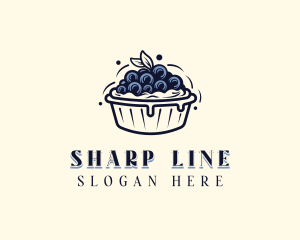 Blueberry Pie Dessert logo design