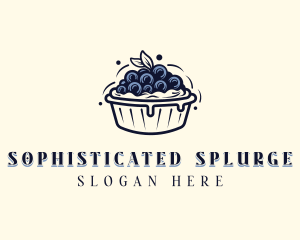 Blueberry Pie Dessert logo design