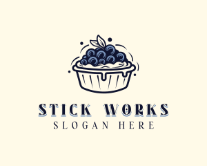 Blueberry Pie Dessert logo design