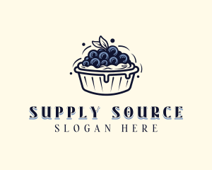 Blueberry Pie Dessert logo design