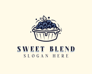 Blueberry Pie Dessert logo design