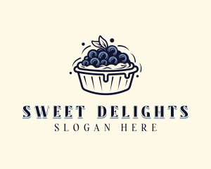 Blueberry Pie Dessert logo design