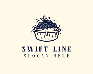 Blueberry Pie Dessert logo design