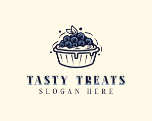 Blueberry Pie Dessert logo design