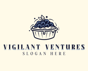 Blueberry Pie Dessert logo design