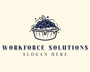 Blueberry Pie Dessert logo design