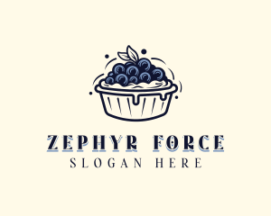 Blueberry Pie Dessert logo design