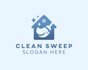 House Sparkle Sweeping logo design