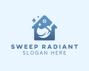 House Sparkle Sweeping logo design