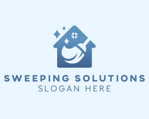 House Sparkle Sweeping logo design