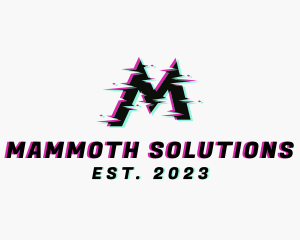 Modern Glitch Letter M logo design