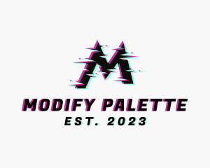 Modern Glitch Letter M logo design