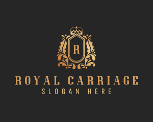 Floral Crown Shield  logo design