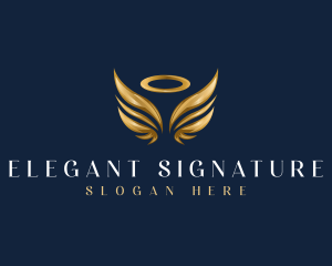 Elegant Angel Wing logo design