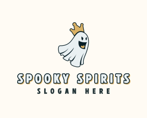 Crown Ghost Spooky logo design