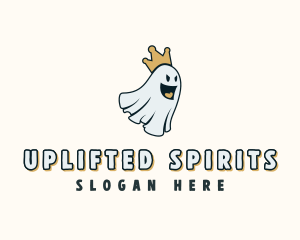 Crown Ghost Spooky logo design