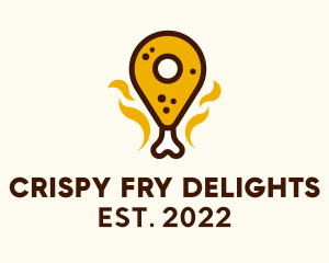 Fried Chicken Pin Location  logo design