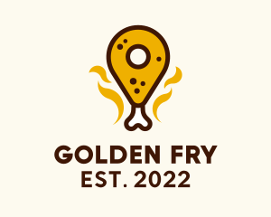 Fried Chicken Pin Location  logo design