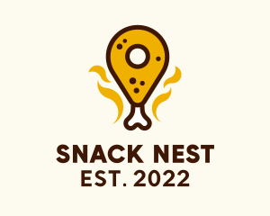 Fried Chicken Pin Location  logo design