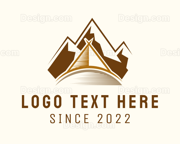 Outdoor Mountain Tent Camping Logo