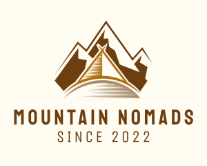 Outdoor Mountain Tent Camping logo design