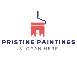 Home Renovation Paint Roller Tool logo design