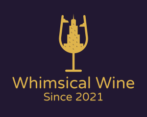 Wine Glass Skyscraper logo design