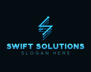 Digital Tech Letter S logo design