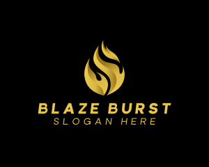 Gold Blaze Fire logo design