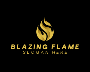 Gold Blaze Fire logo design