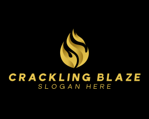 Gold Blaze Fire logo design