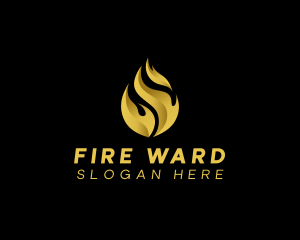 Gold Blaze Fire logo design