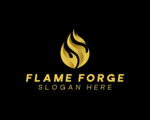 Gold Blaze Fire logo design