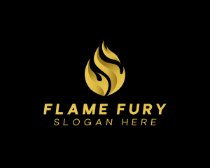 Gold Blaze Fire logo design