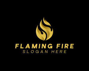 Gold Blaze Fire logo design