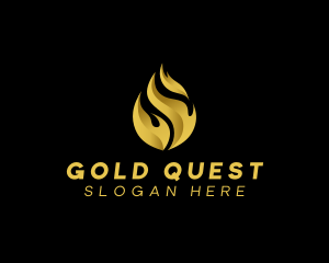 Gold Blaze Fire logo design