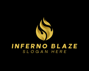 Gold Blaze Fire logo design