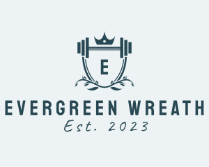 Crown Shield Gym Wreath logo design