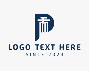 Legal Pillar Letter P logo