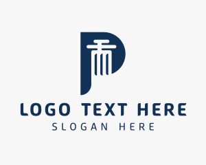 Legal Pillar Letter P Logo