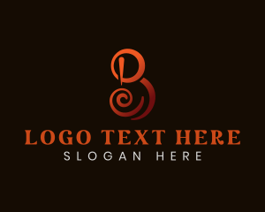 Swirl Elegant Letter B logo