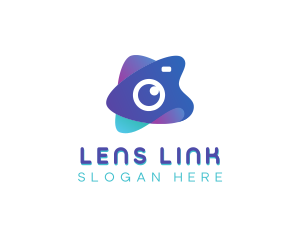 Modern Lens Camera logo design