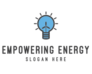 Wind Energy Bulb logo design