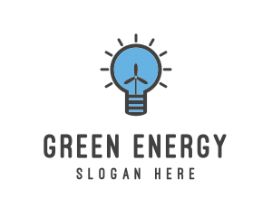 Wind Energy Bulb logo design