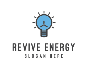 Wind Energy Bulb logo design