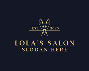 Elegant Salon Scissors logo design