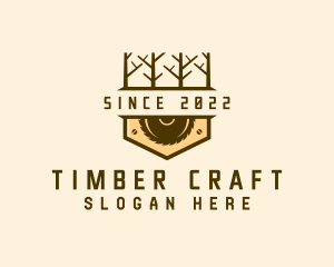 Industrial Saw Lumber Tree logo design